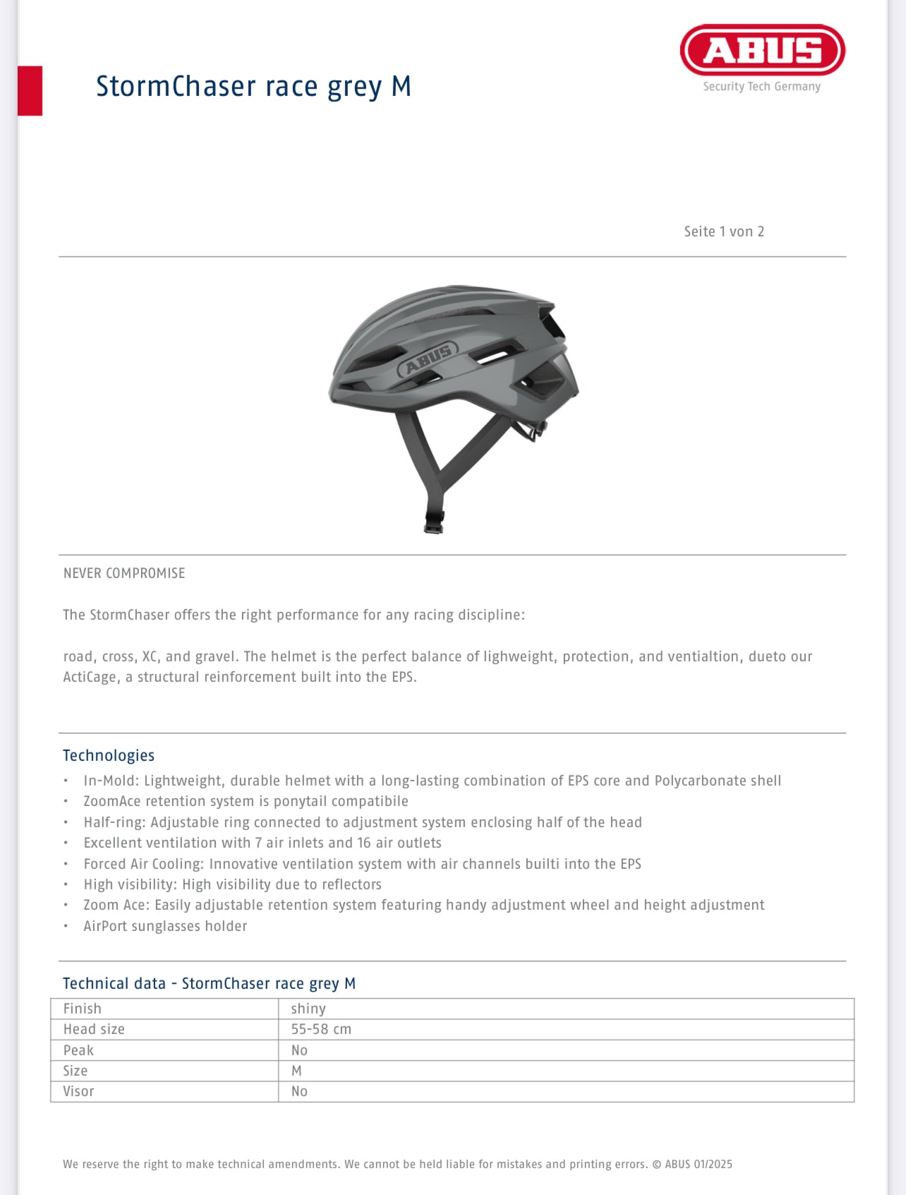 ABUS HELMET STORMCHASER ROAD BIKE