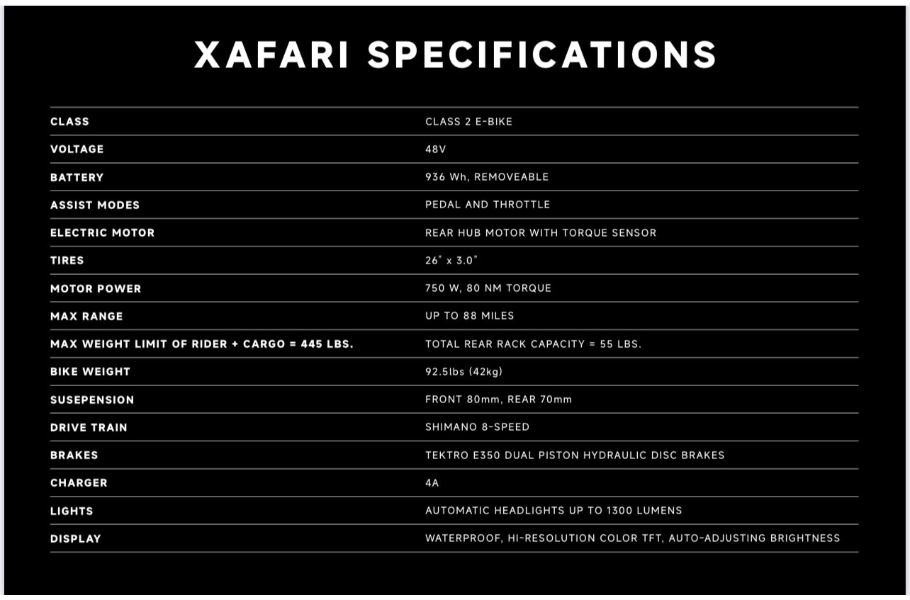 SEGWAY XAFARI ELECTRIC BIKE