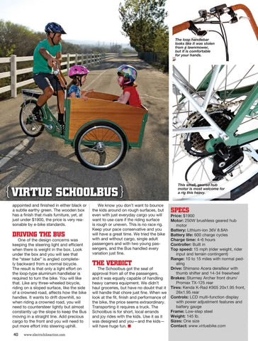 VIRTUE CYCLES SCHOOL BUS+ Cargo E-Bike