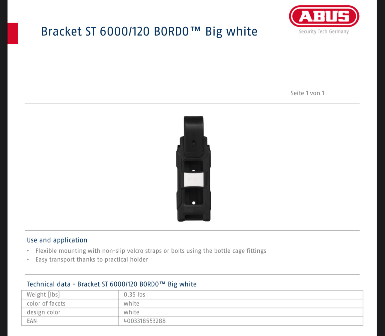 ABUS BORDO™ BIG 6000 
STABILITY AND FLEXIBILITY IN A LARGER SIZE