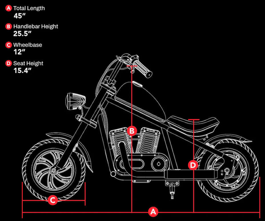 HYPER GOGO CRUISER12 ELECTRIC MOTORCYCLE *Retro Bike Up to 10MPH; 60-Minute Ride, Perfect for Ages 3+